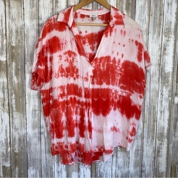 JODIFL Tops - Jodifl Red Dye Oversized Blouse